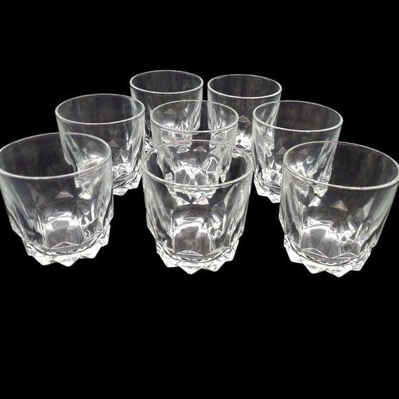Vtg Arcoroc Arques France Crystal Whiskey Rocks Low Ball Glasses Set 8pc 10.5 oz - Picture 1 of 8